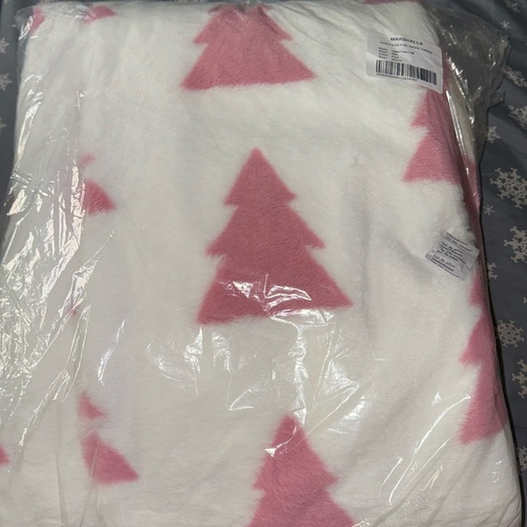 Rachel Zoe Faux Fur Pink Pastel Christmas Tree Blanket 50x70 - Picture 1 of 4